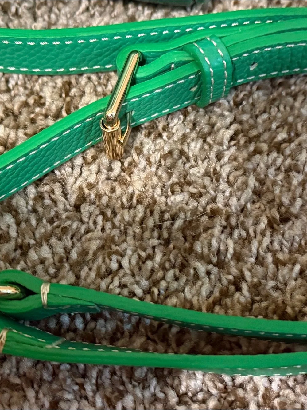 Dooney & Bourke Kelly Green Lucca Pebbled Leather Satchel with Gold Hardware